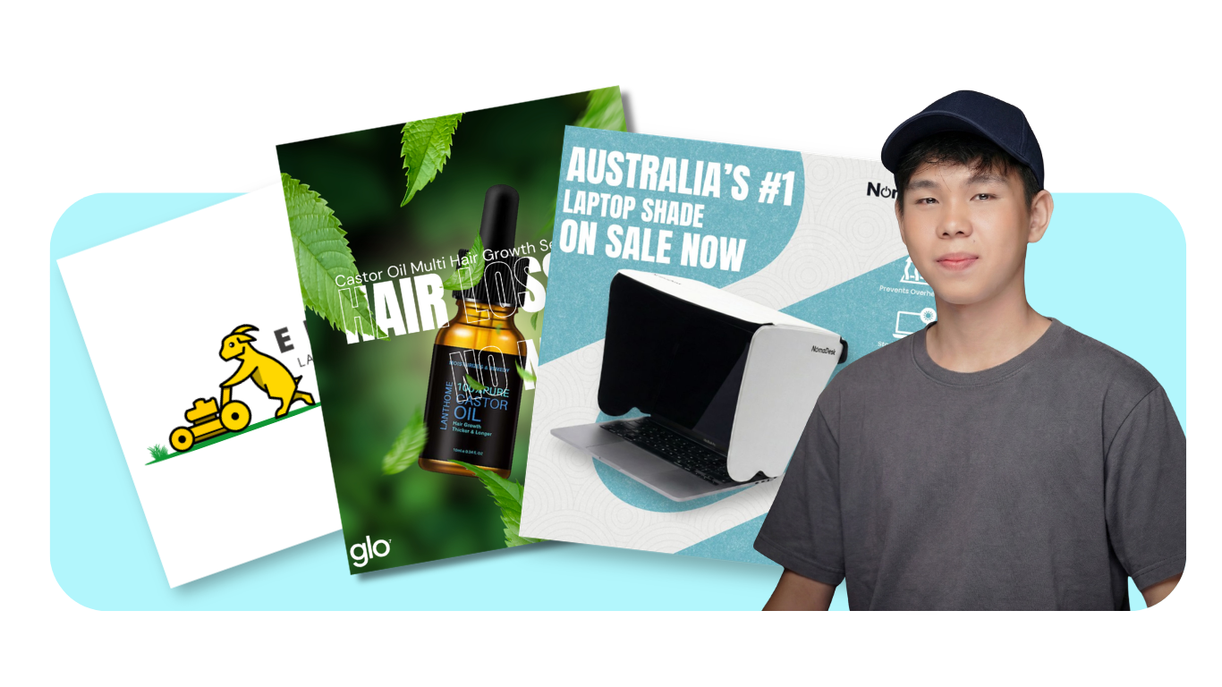 Neilzen Citra freelance graphic designer with portfolio of brand identity, skincare ad creative and laptop accessory ad